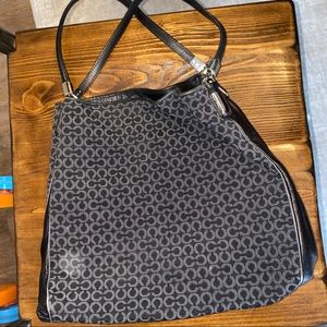 Black and gray Coach Purse